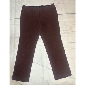Ann Taylor Womens Size‎ 8 Devin Fit Crop Ankle Pants Slacks Black Maroon (a1)